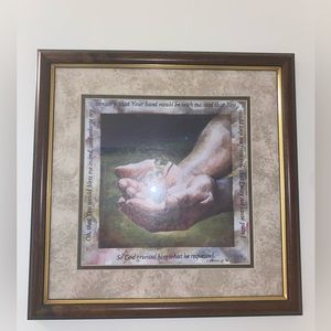 Wood frame scripture hand wall decor